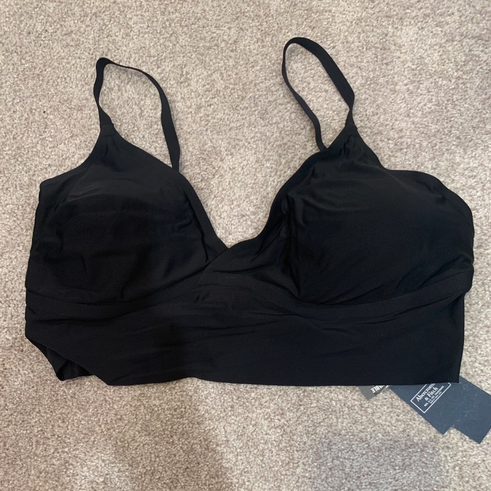 Abercrombie & Fitch black halter bikini top